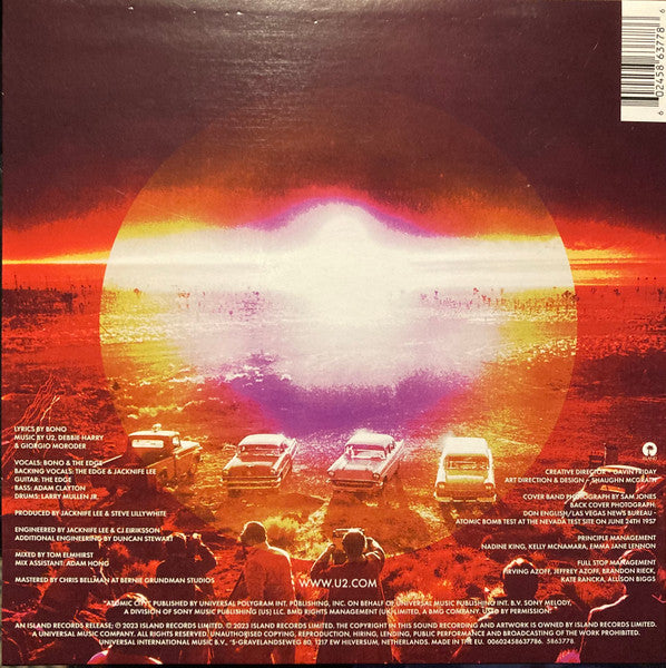 U2 – Atomic City - Lp 10 Pulgadas Transparente