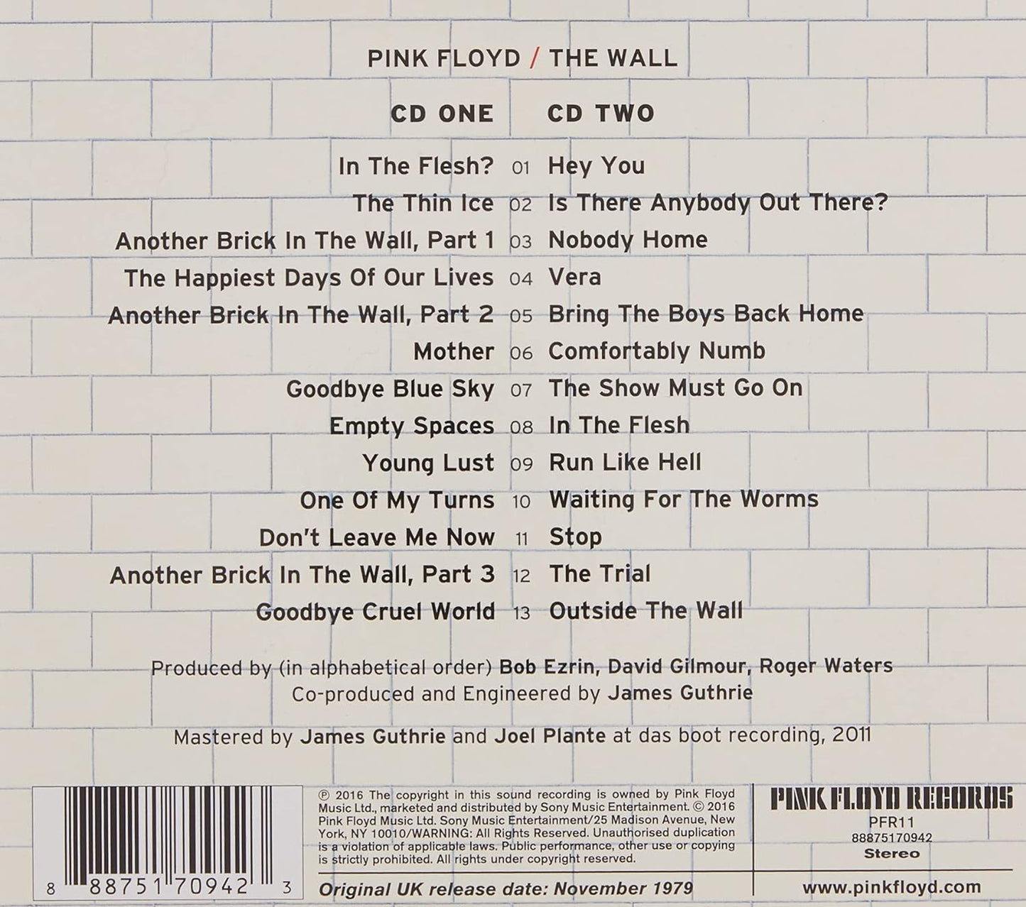 Pink Floyd - The Wall CD