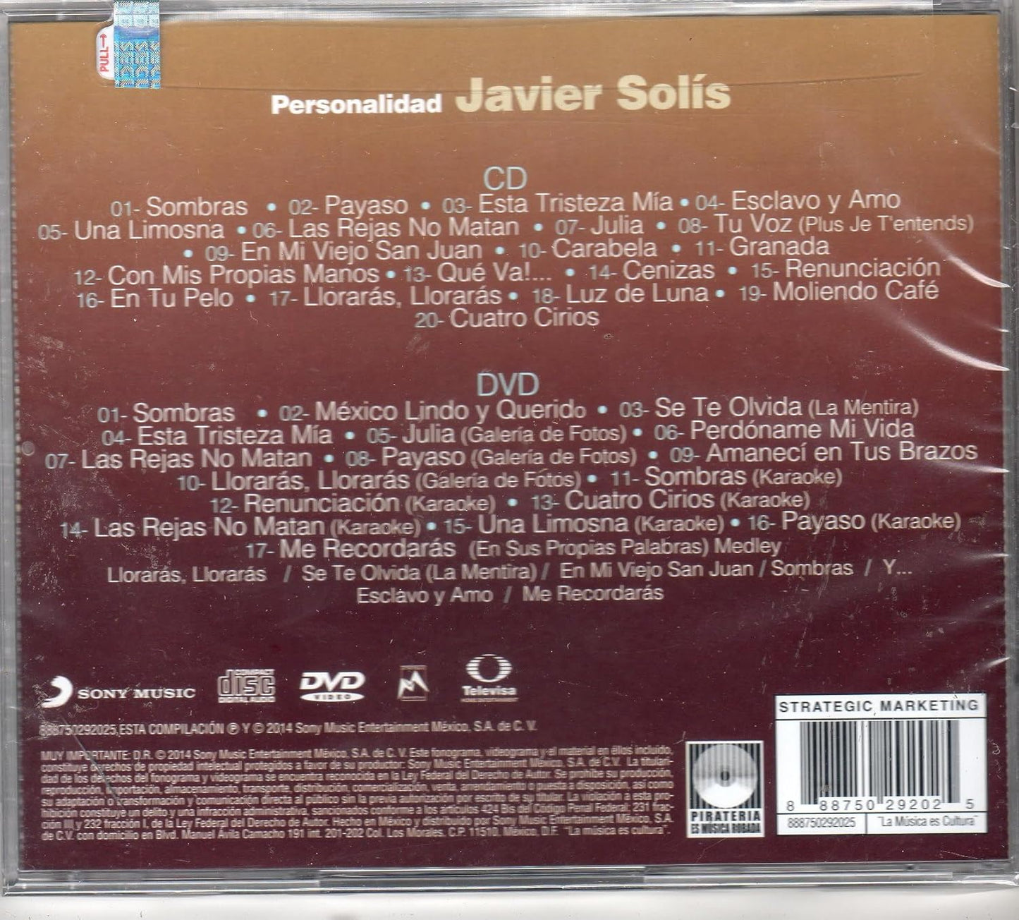 Javier Solis - Personalidad CD