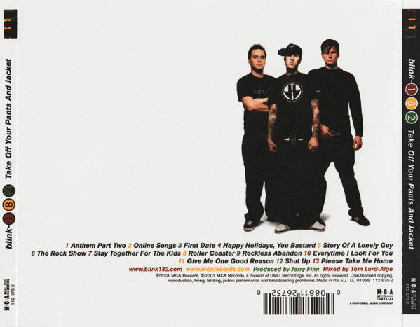 Blink-182 – Take Off Your Pants And Jacket - CD
