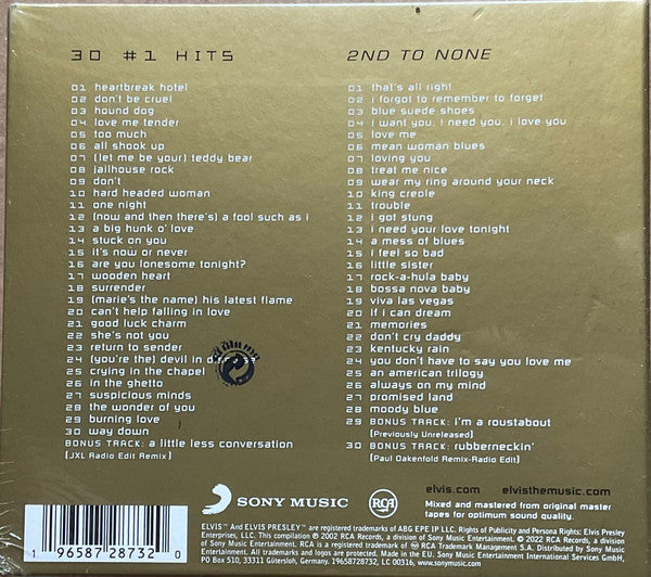 Elvis Presley  – Elvis 30 # 1 Hits - CD Doble