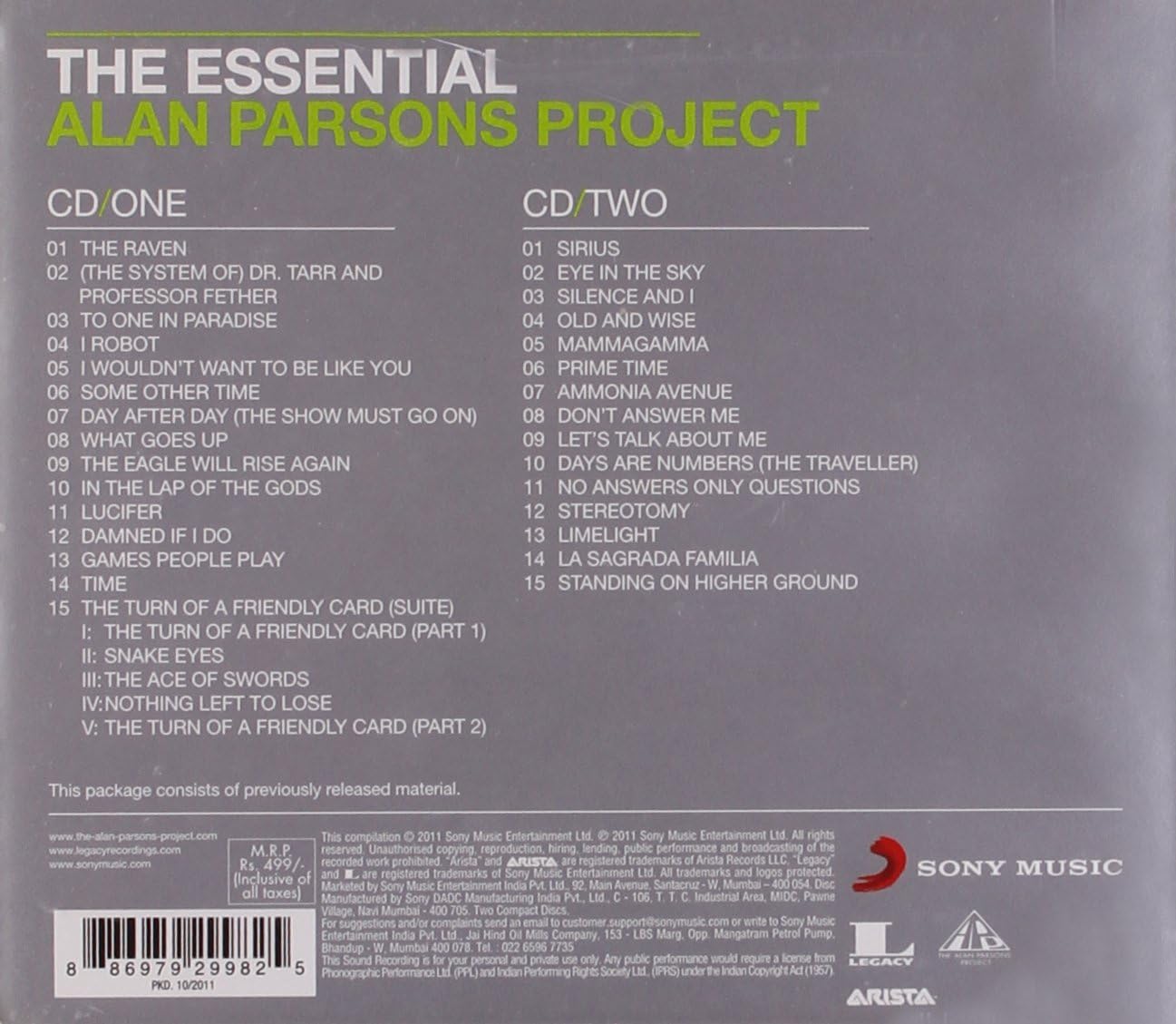 Alan Parsons Project - The Essential - CD Doble