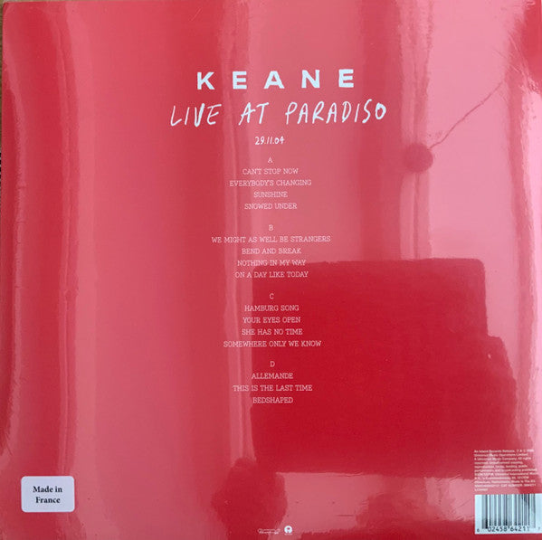 Keane - Live At Paradiso LP RSD 2024