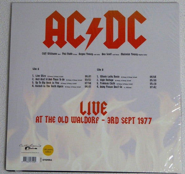 Ac Dc - Best of Live At The Waldorf, San Francisco September 3, 1977 LP