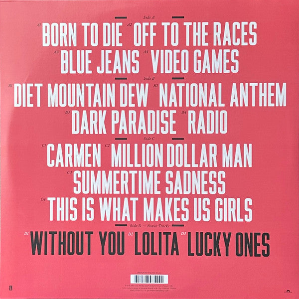 Lana Del Rey Born to Die 3 Bonus Track Lp