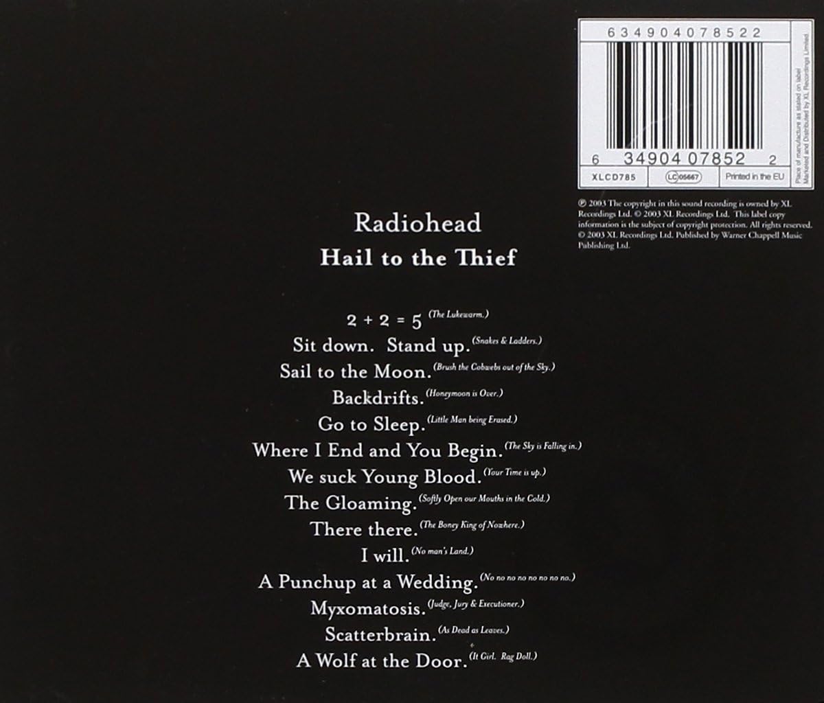 Radiohead - Hail To The Thief CD