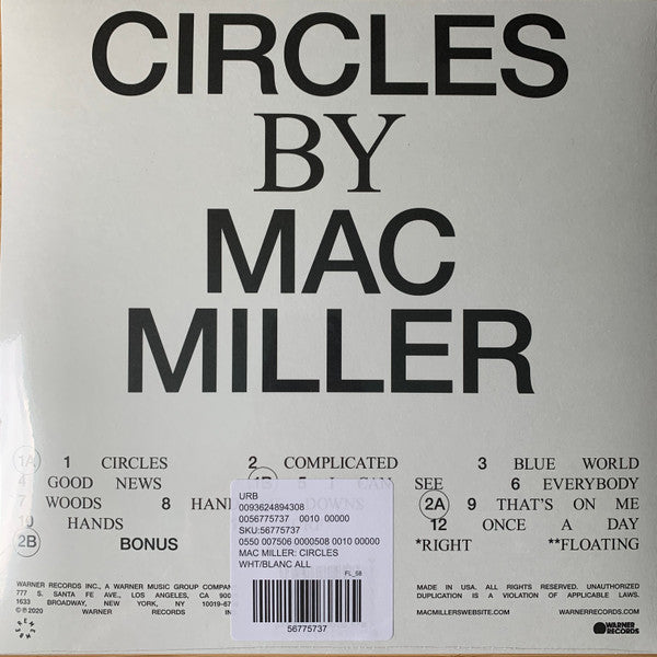 MaC Miller - Circles - Lp Blanco